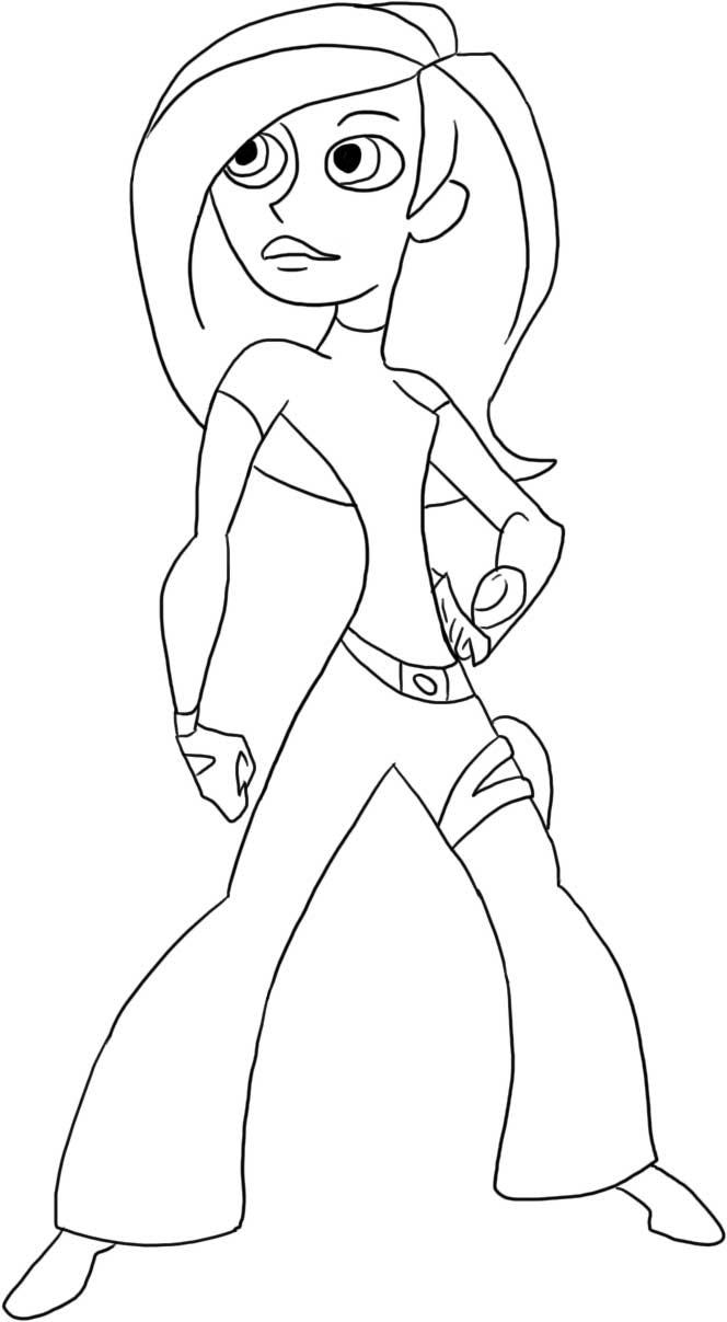 Coloriage Kim Possible héroine