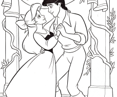 Coloriage princesse Ariel et Eric