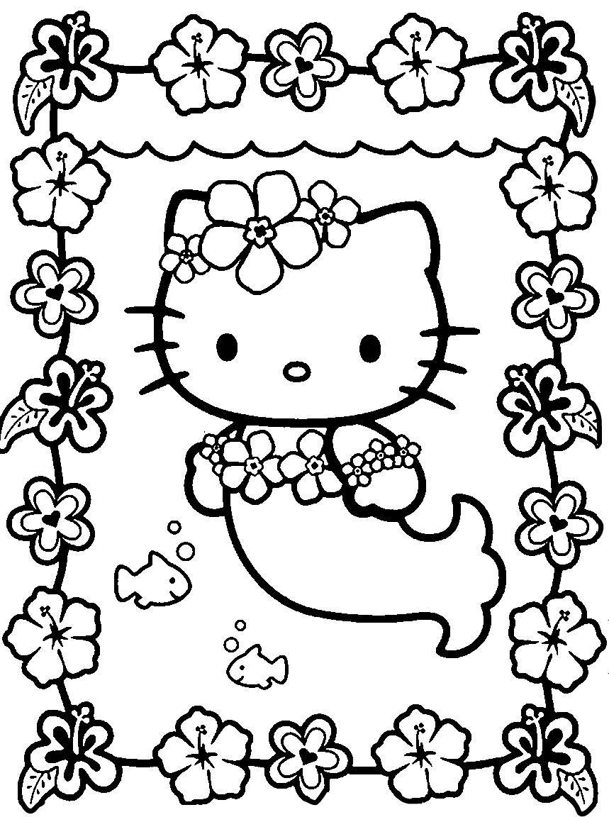Coloriage Hello Kitty sirene